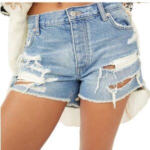 Free People Maggie Kiss Me Mid Rise Denim Shorts